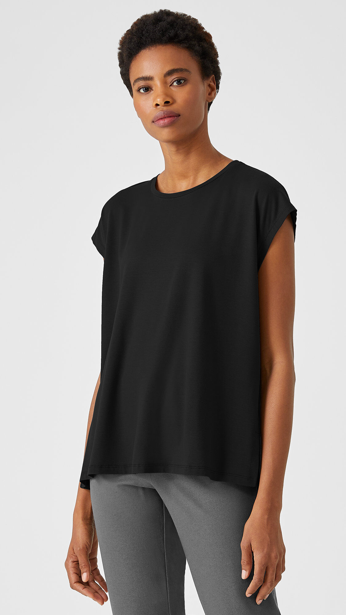 Fine Jersey Crew Neck Top