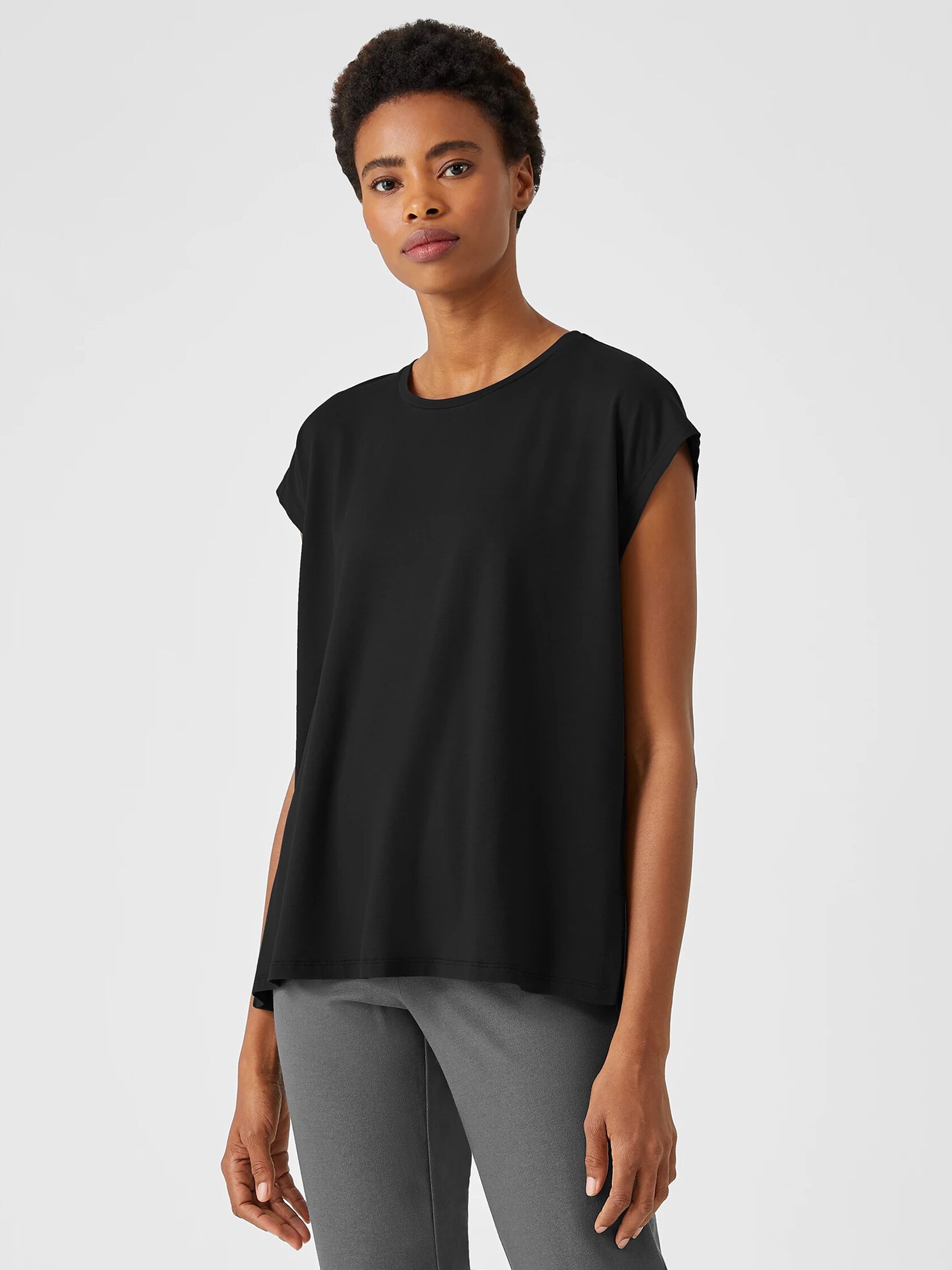 Fine Jersey Crew Neck Top