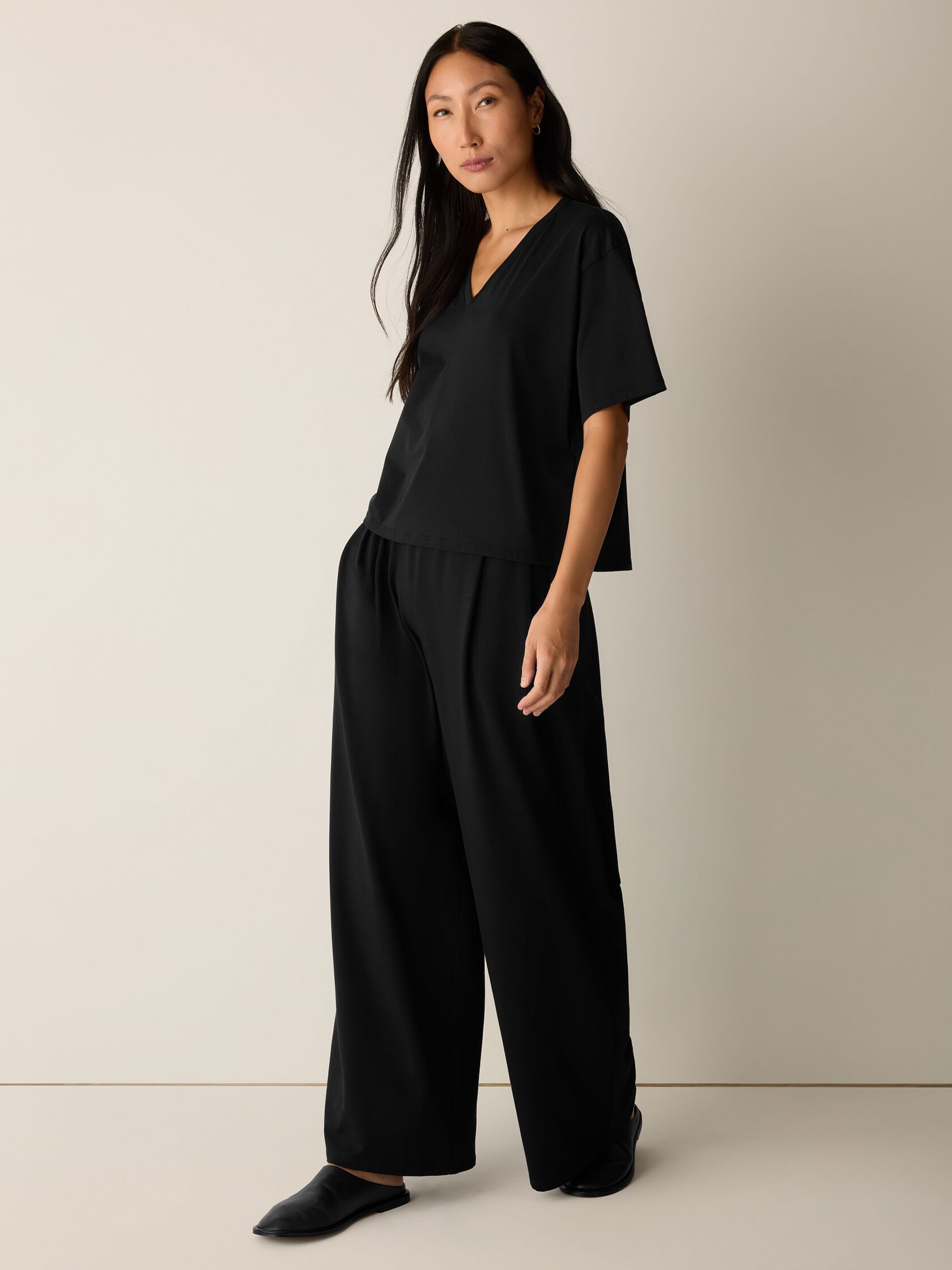 Organic Pima Cotton Jersey V-Neck Tee