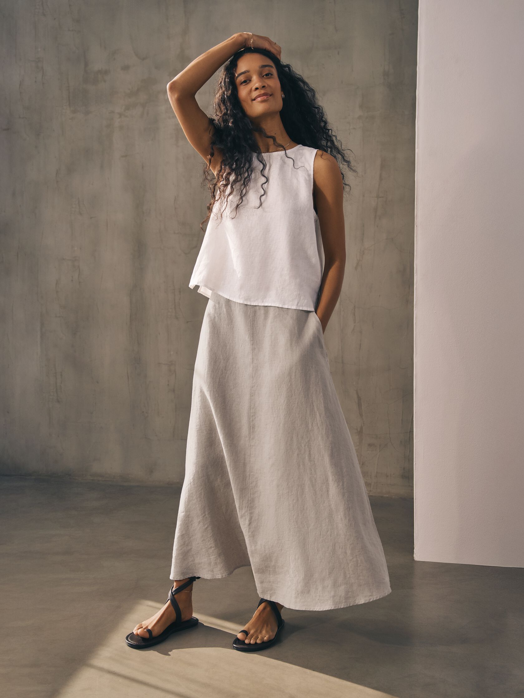 Organic Linen Half-Circle Skirt