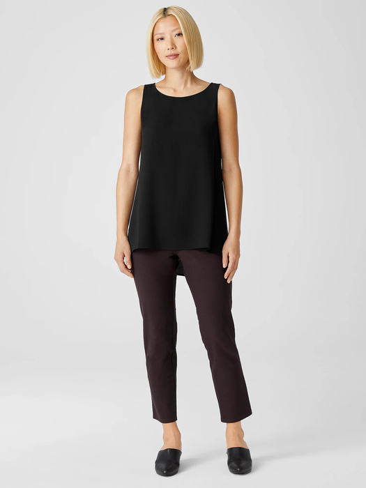 Washable Stretch Crepe High-Waisted Pant