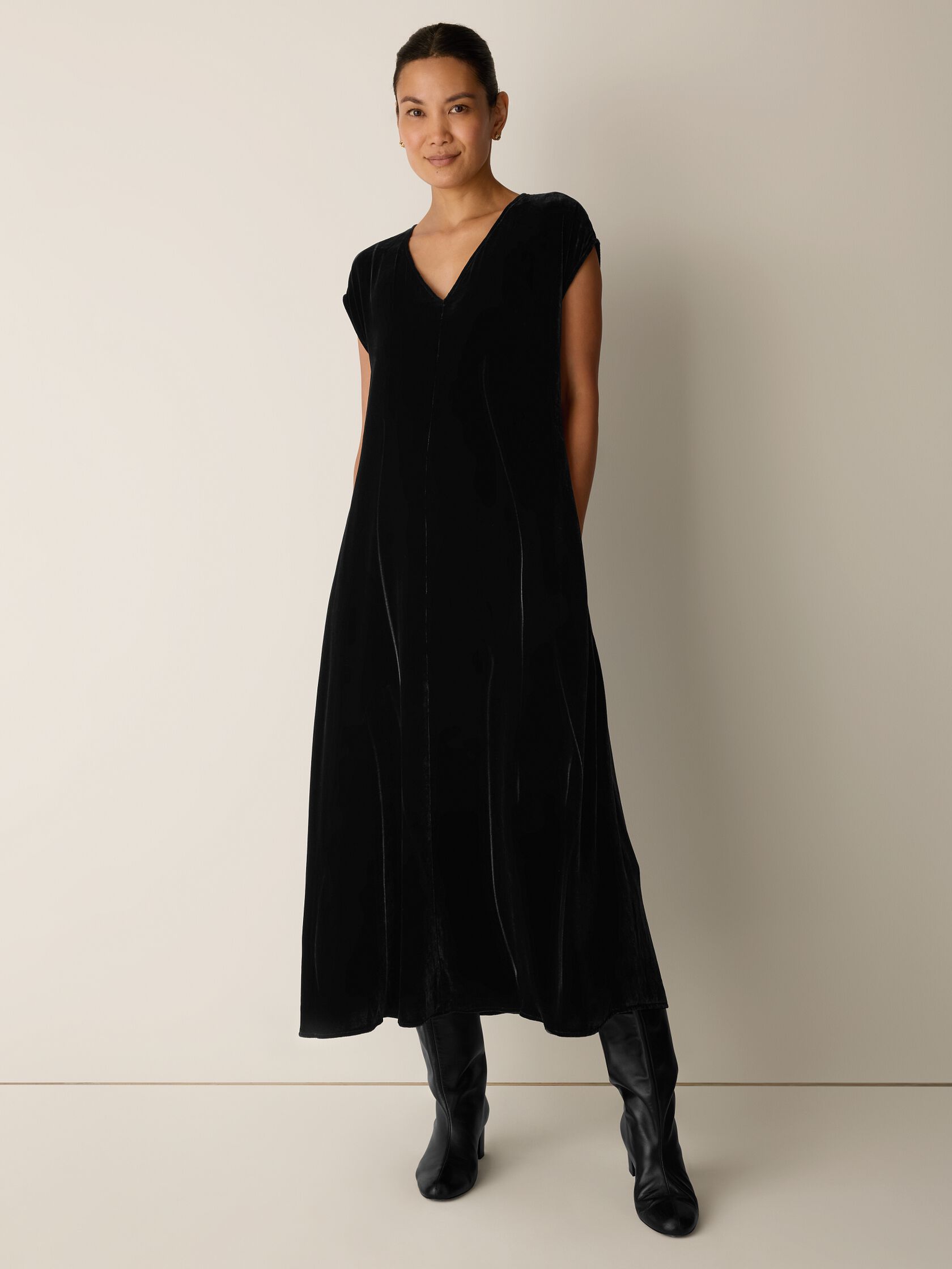 Velvet V-Neck Dress