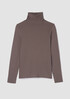 Sheer Cotton Blend Knit Turtleneck Top