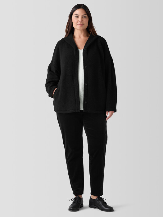 Cozy Recycled Wool Boucle Hooded Jacket