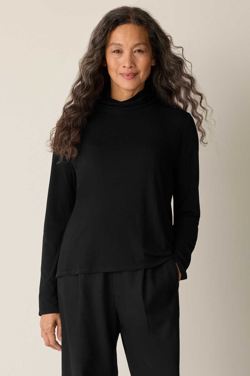 Stretch Silk Jersey Turtleneck Top Stretch Silk Jersey Turtleneck Top