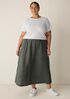 Washed Organic Linen Délavé Cargo Skirt
