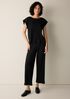 Textured Stretch Rib Round Neck Top