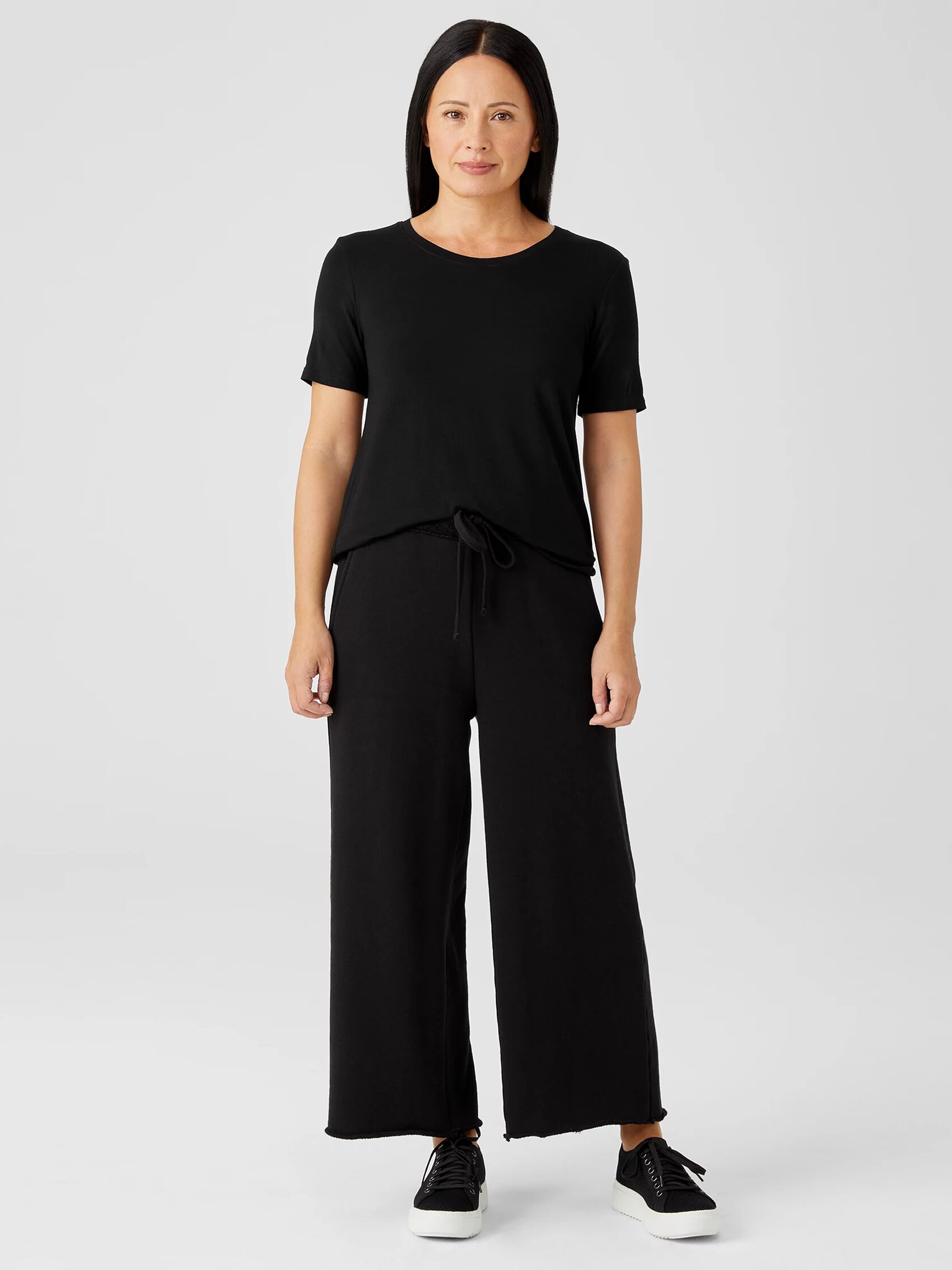 Organic Cotton French Terry Wide-Leg Pant