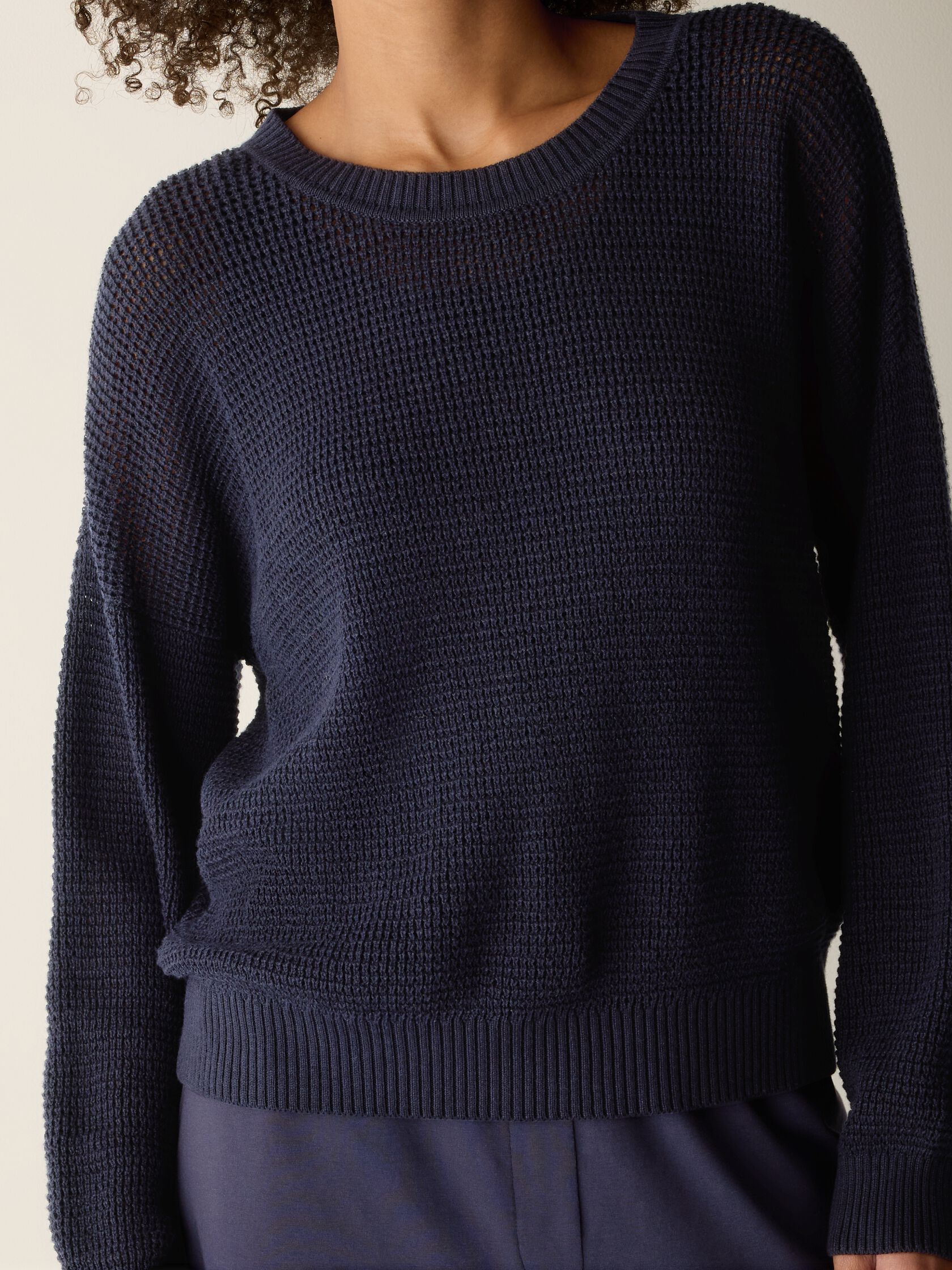 Peruvian Cotton Blend Crew Neck Top