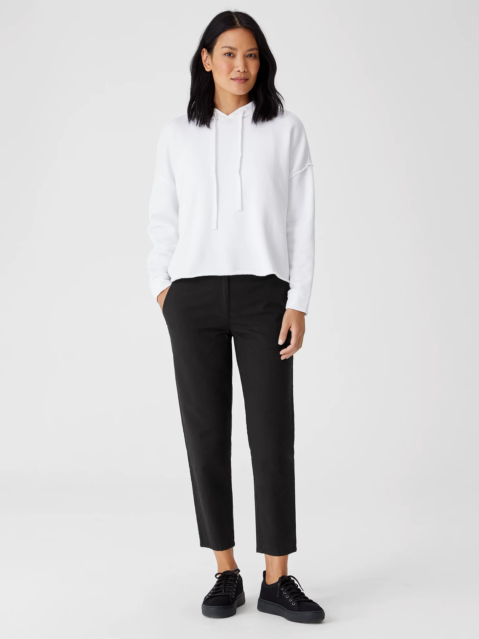 Organic Cotton Hemp Tapered Ankle Pant EILEEN FISHER