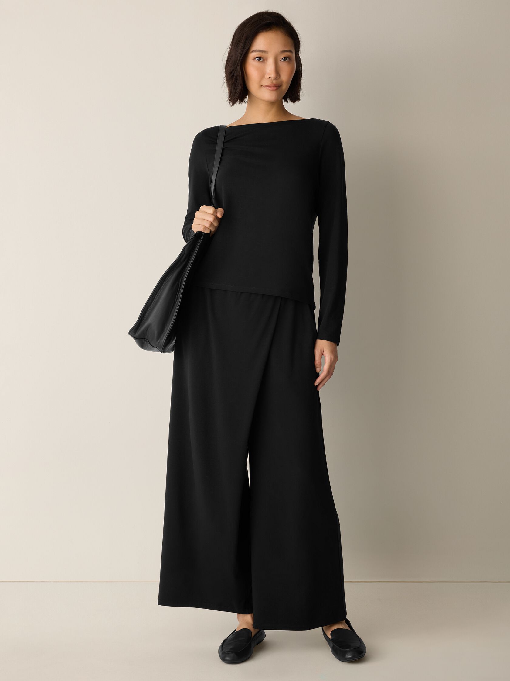 Stretch Jersey Knit Wrap Pant