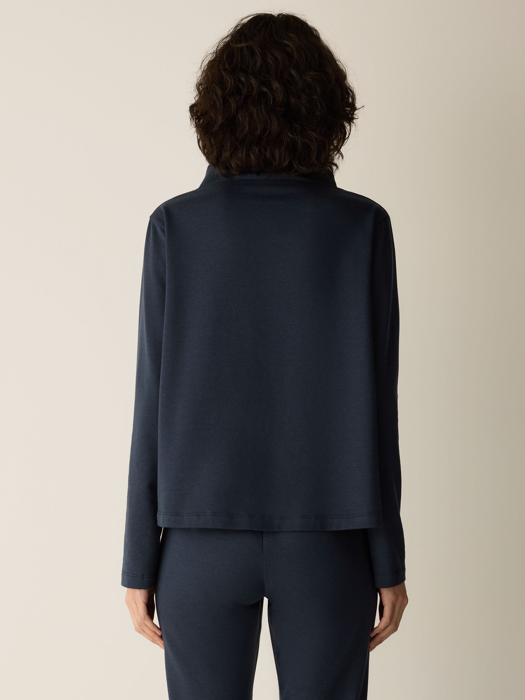 Cozy Brushed Terry Hug Funnel Neck Top