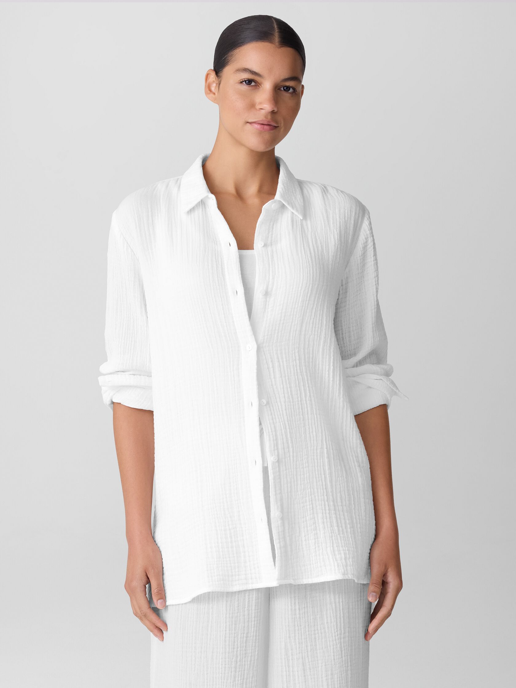 Organic Cotton Lofty Gauze Classic Collar Shirt