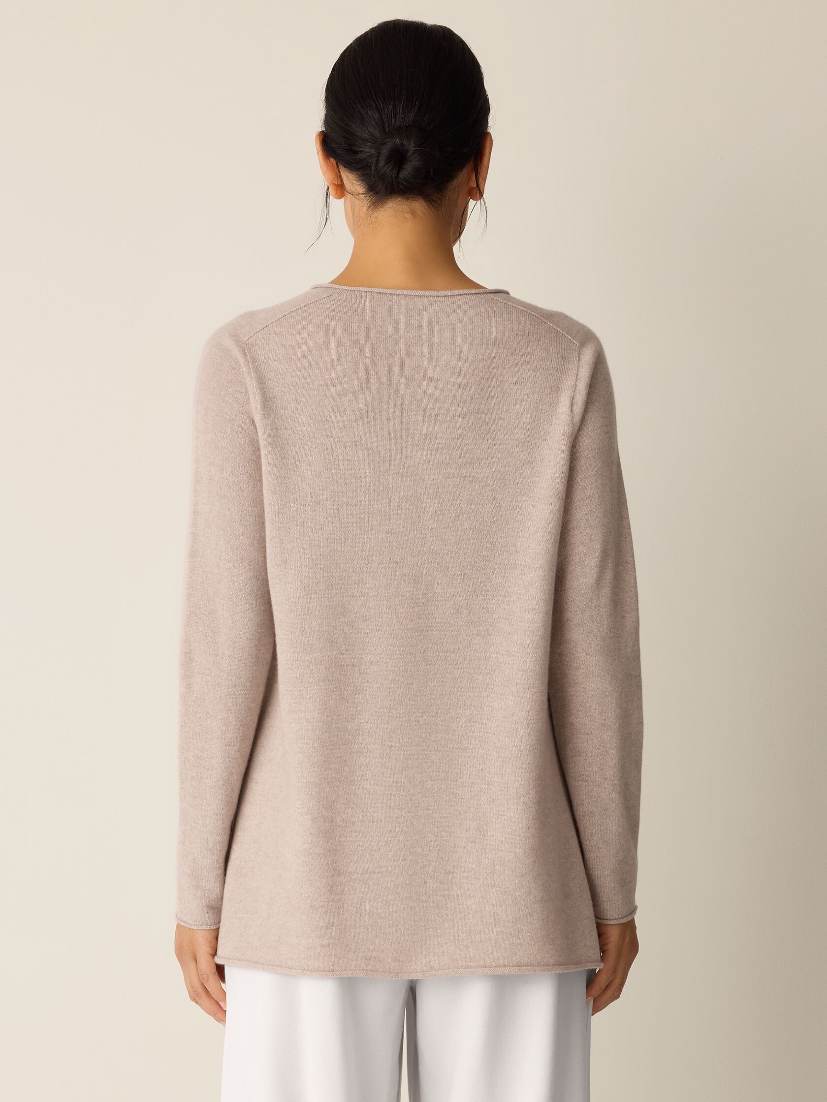 Italian Cashmere Crew Neck Long Top