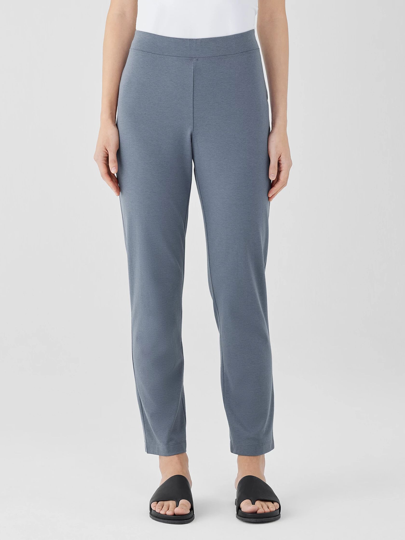 Cotton Blend Ponte Slim Pant