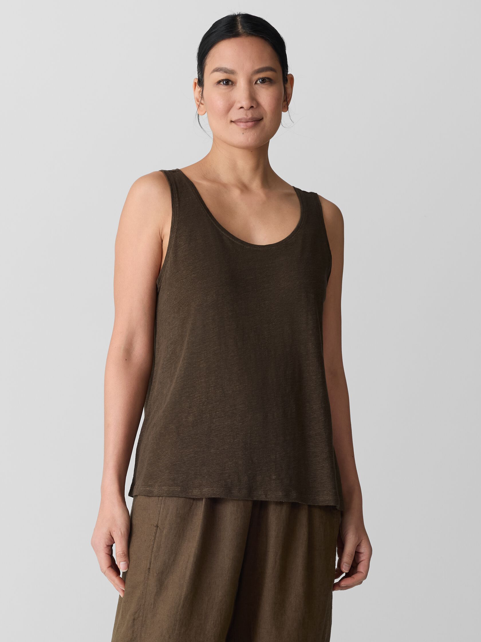 Organic Linen Jersey Scoop Neck Tank