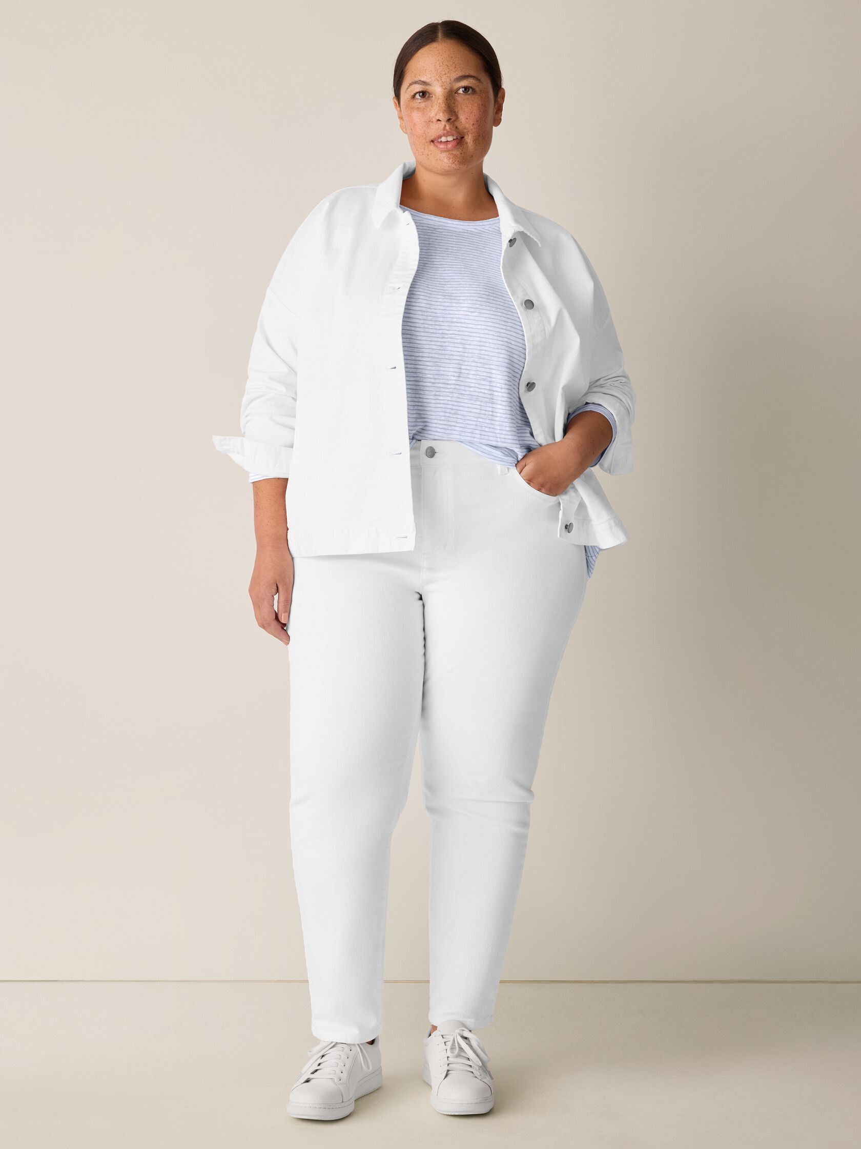 Garment-Dyed Organic Cotton Denim Slim Jean