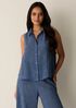 Woven Pliss&eacute; Sleeveless Shirt