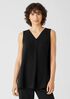 Silk Georgette Crepe Pleated Tank