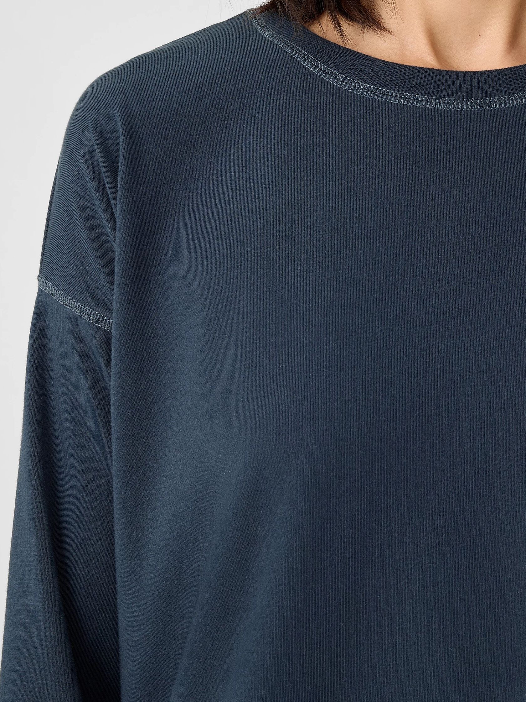 Traceable Cotton Jersey Crew Neck Top