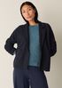 Fine Felted Wool Notch Collar Cardigan in Regenerative Wool