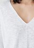 Organic Linen Cotton Slub V-Neck Top