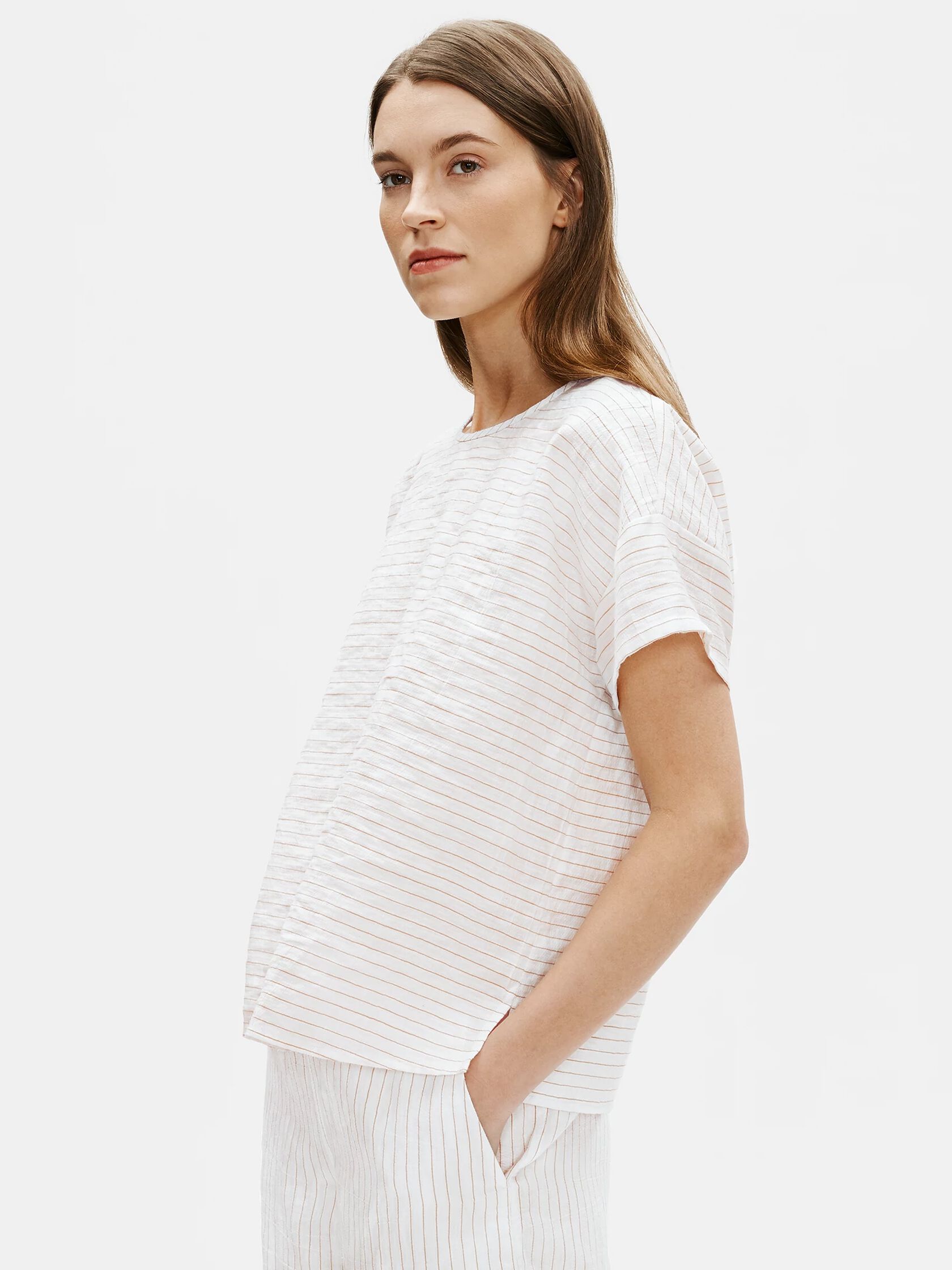 Organic Linen Cotton Striped Top