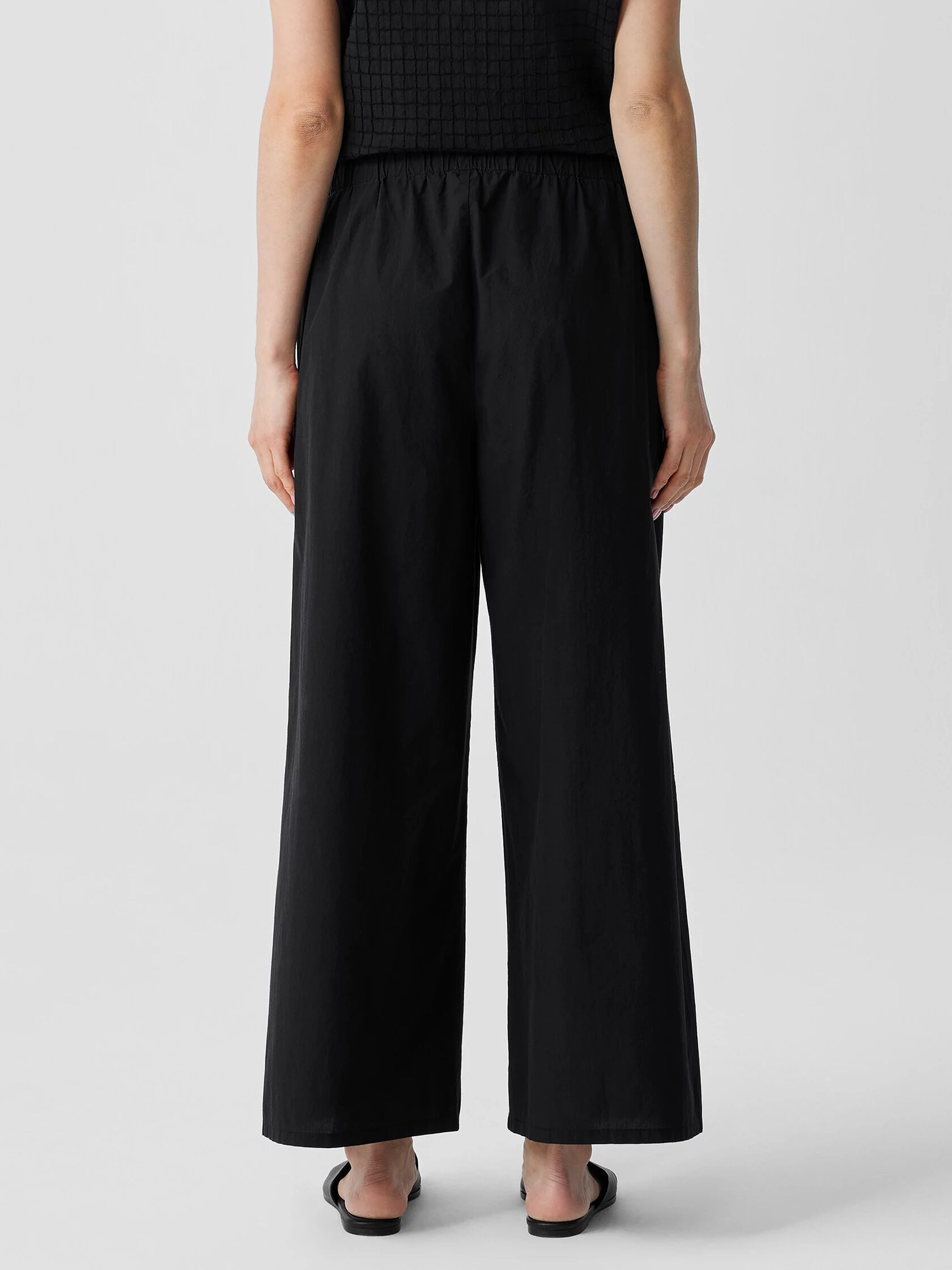 Washed Organic Cotton Poplin Wide-Leg Pant