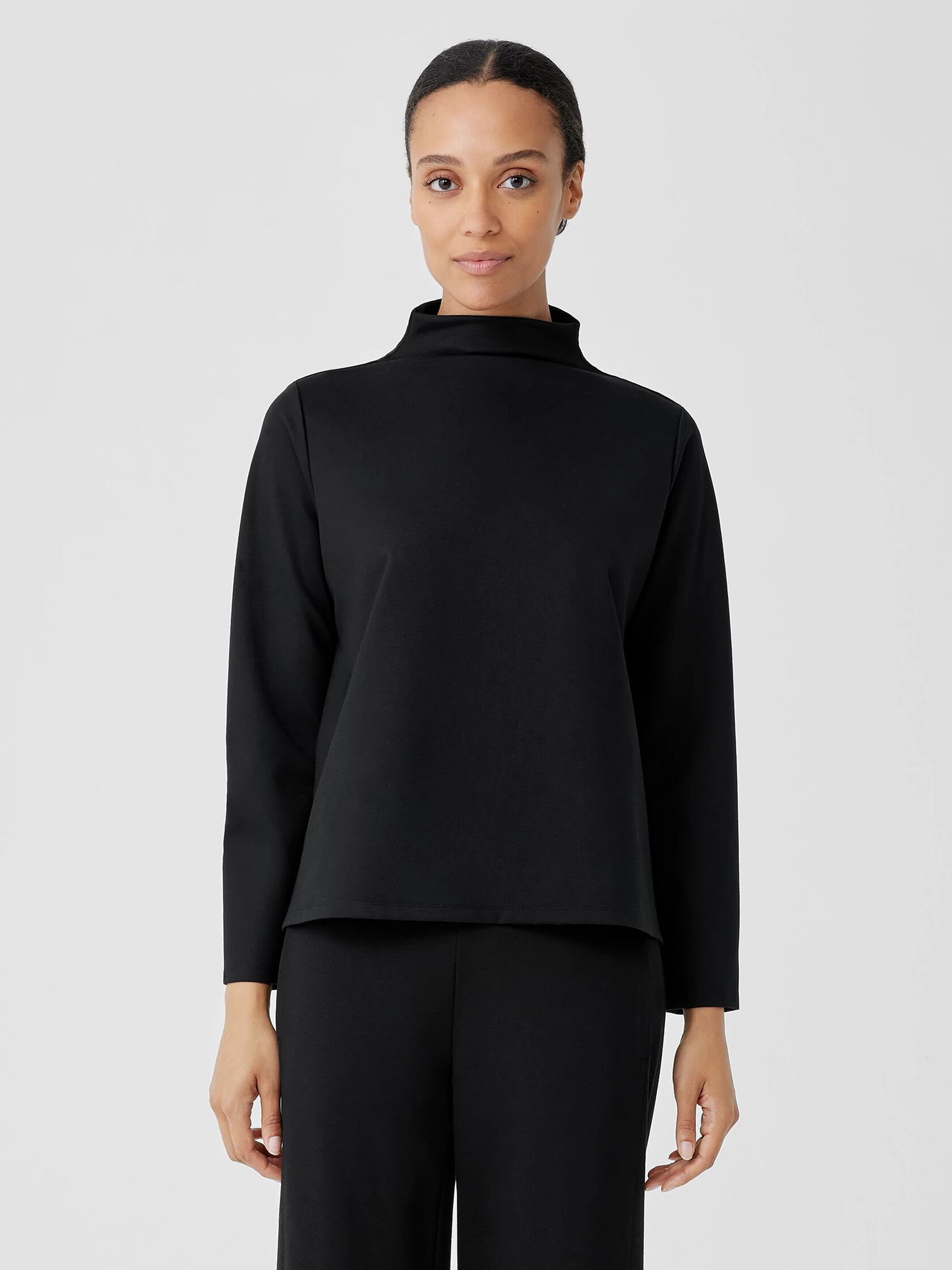 Lightweight Ponte Funnel Neck Top | EILEEN FISHER