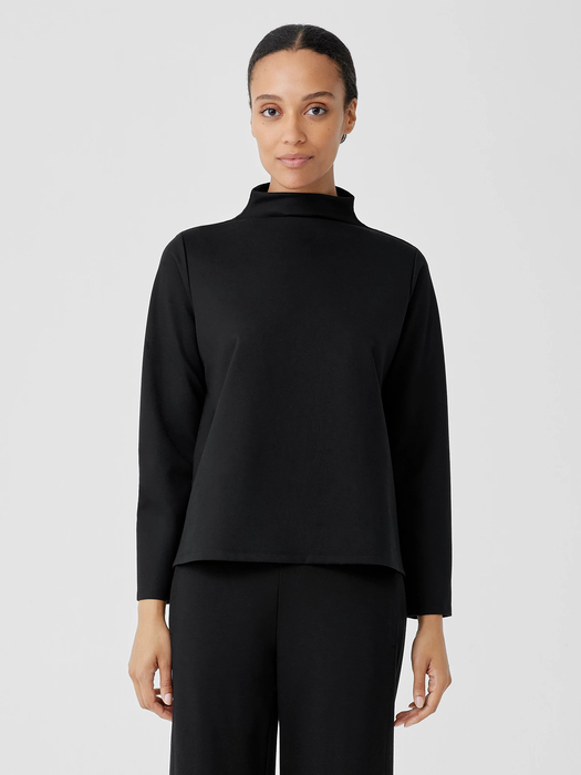 Lightweight Ponte Funnel Neck Top