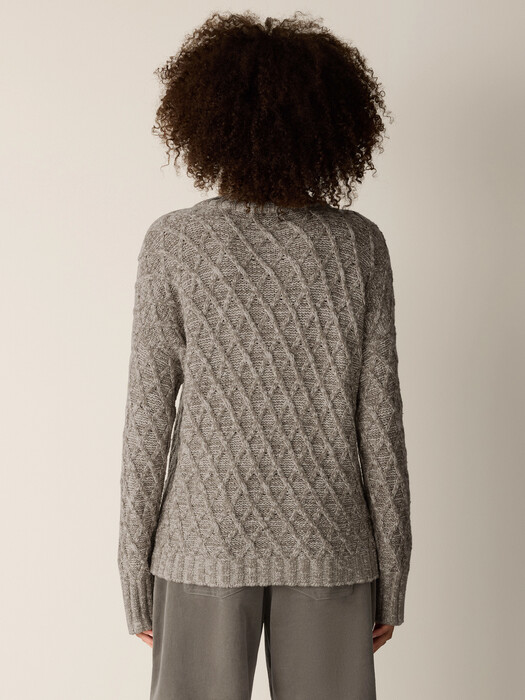 Basic Color Catalog Peruvian Cotton Boucle Fluff Turtleneck | EILEEN FISHER