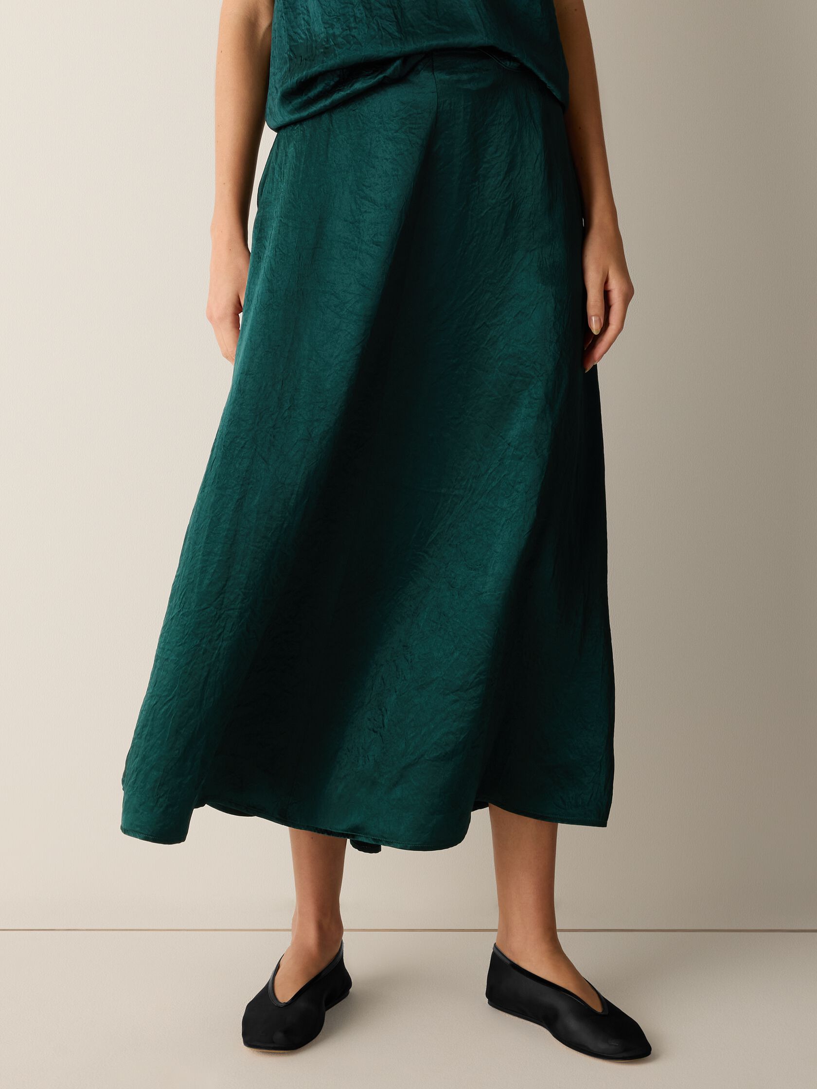 Textured Satin Half-Circle Skirt