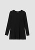 Stretch Jersey Knit Crew Neck Long Top