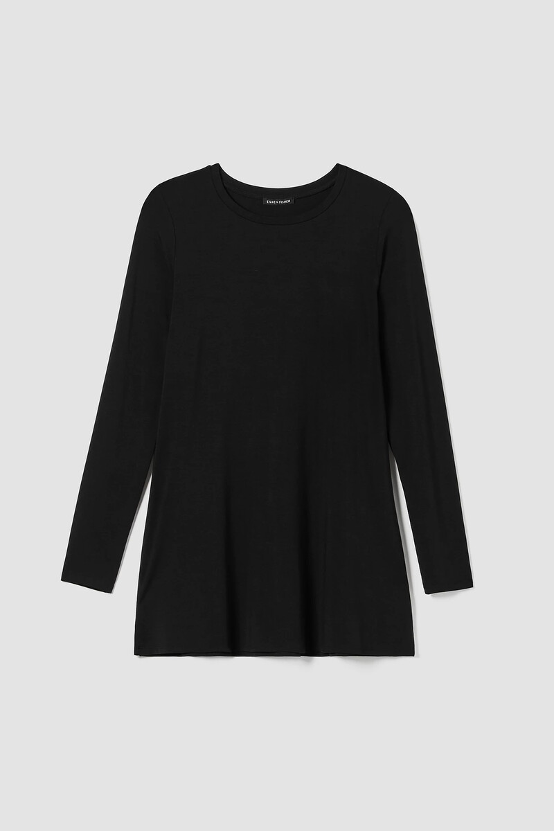 Stretch Jersey Knit Crew Neck Long Top Stretch Jersey Knit Crew Neck Long Top