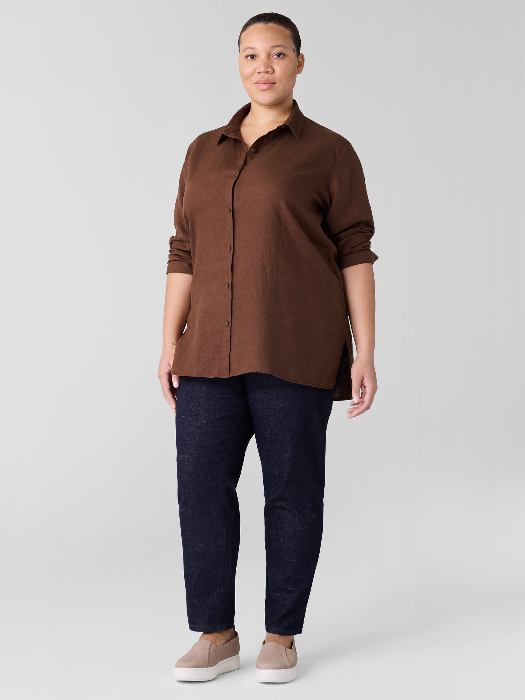 Organic Handkerchief Linen Classic Collar Shirt