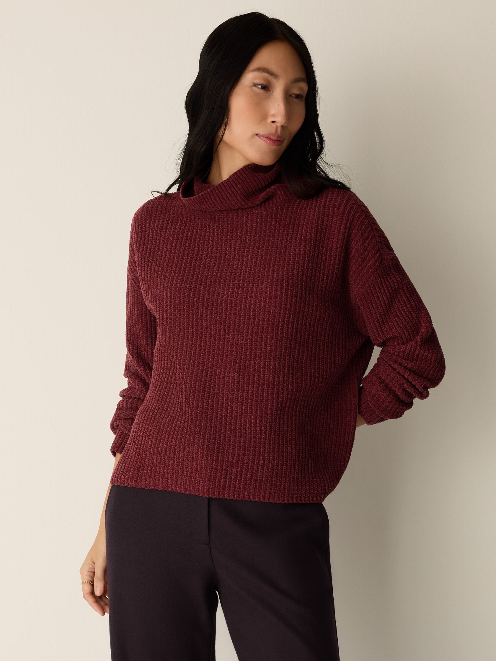 Organic Cotton Chenille Turtleneck Top