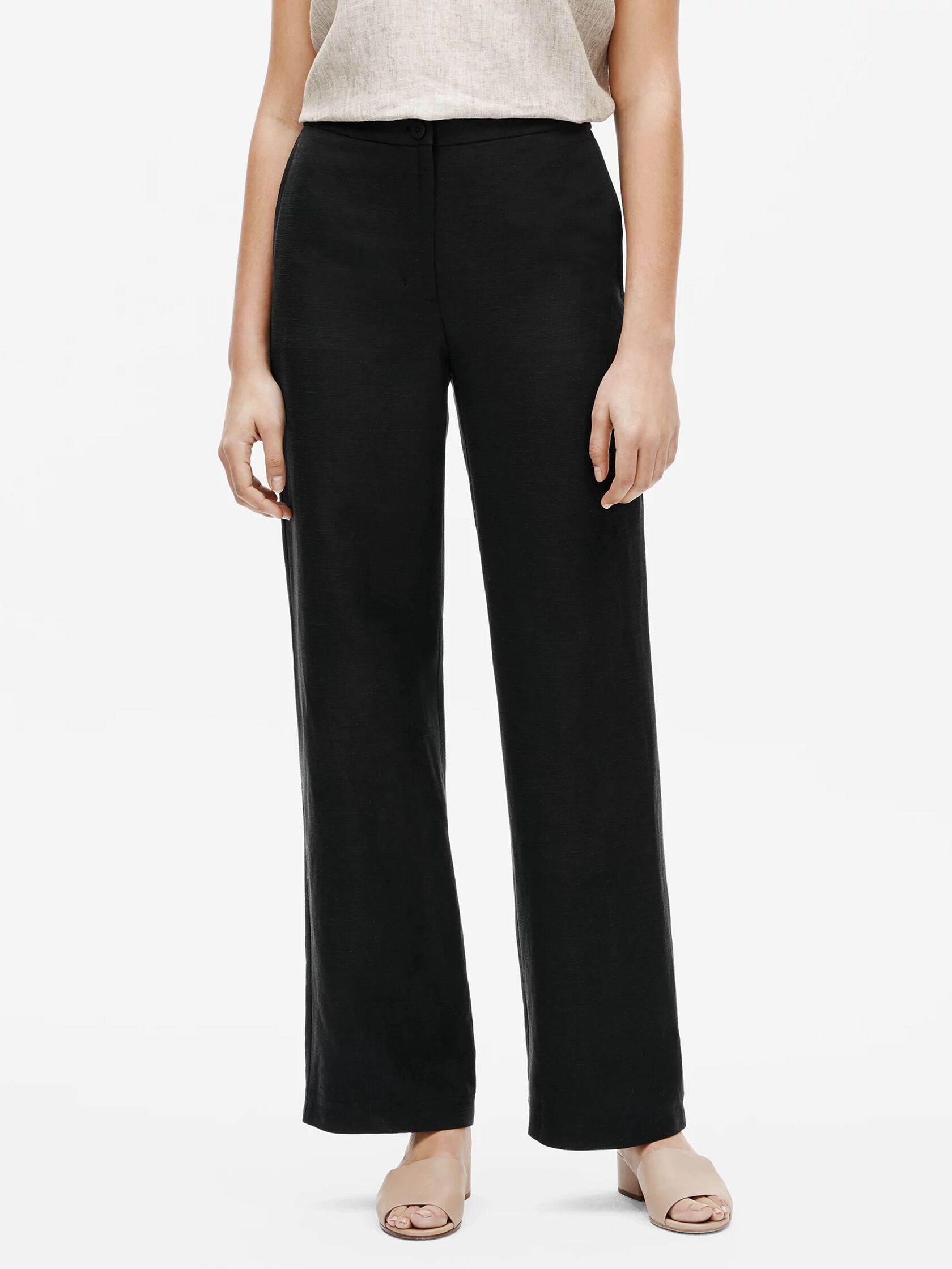 Tencel and Linen Slub Blend Straight Pant