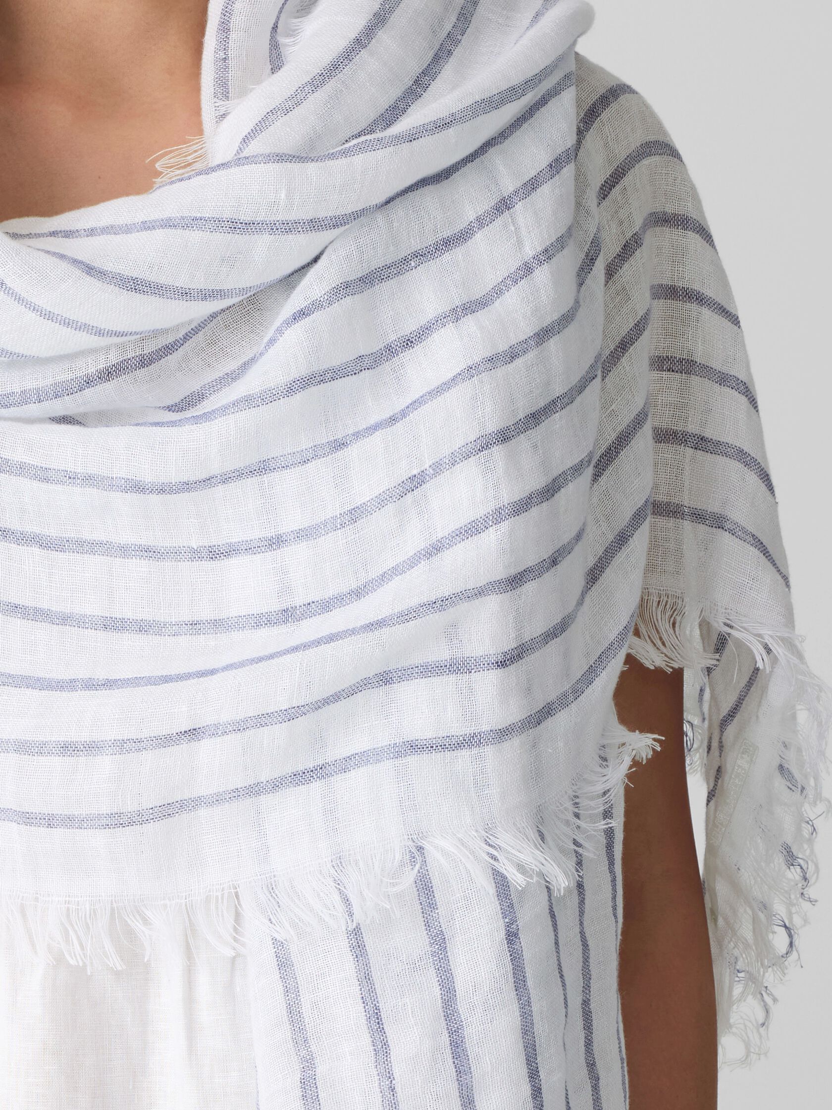Striped Organic Linen Scarf