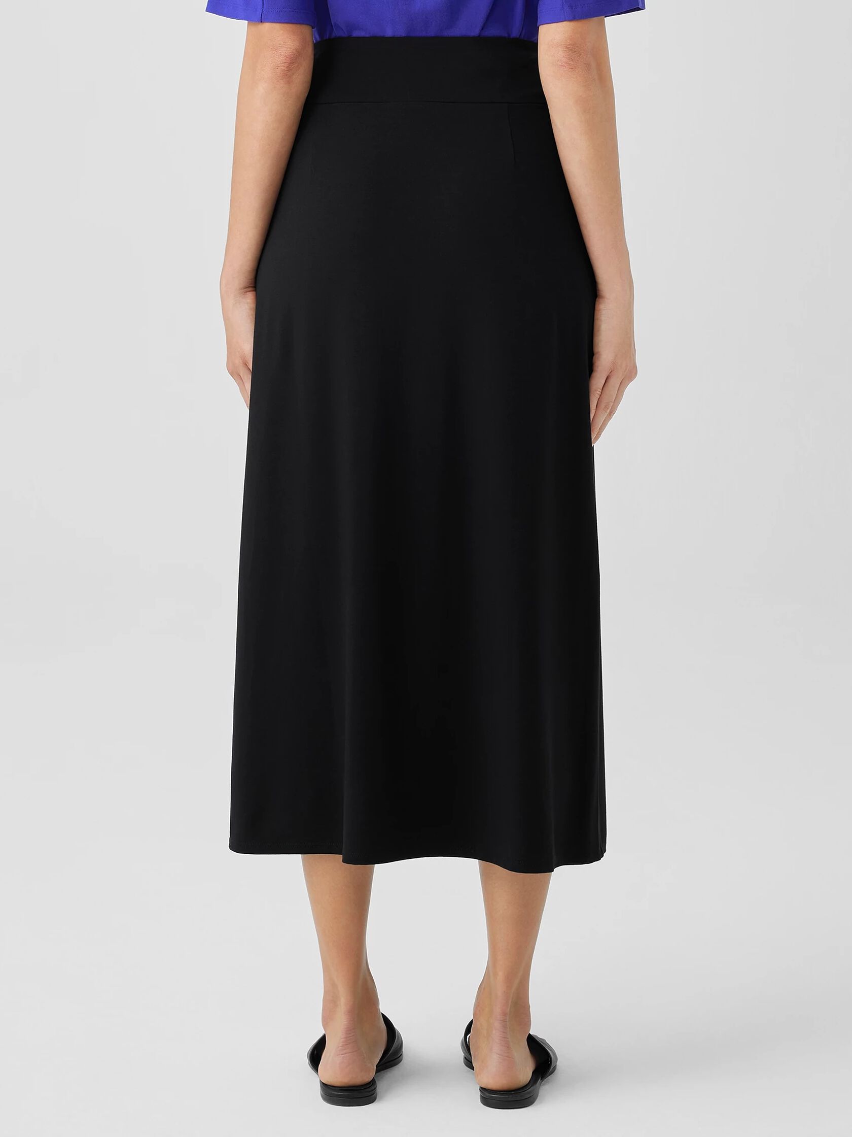 Stretch Jersey Knit A-Line Skirt