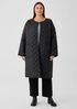 Eggshell Recycled Nylon Round Neck Coat