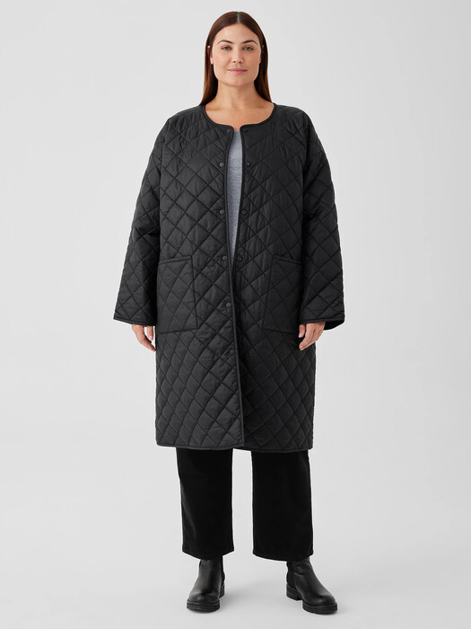 Eggshell Recycled Nylon Reversible Coat