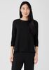 Stretch Jersey Knit Crew Neck Top