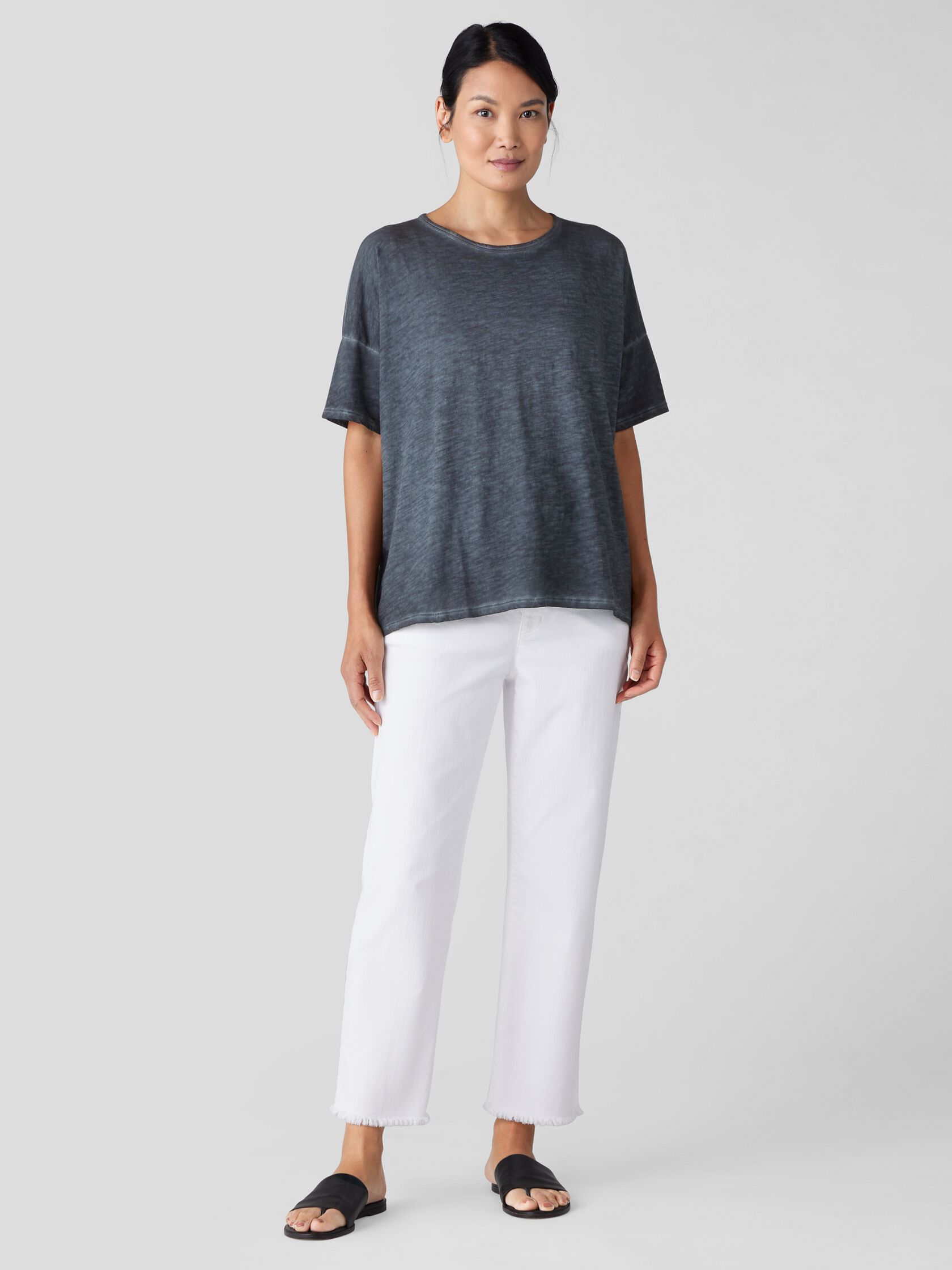 Organic Cotton Hazy Slub Crew Neck Tee