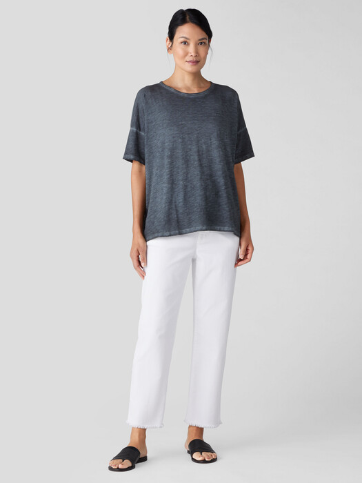 Organic Cotton Hazy Slub Crew Neck Tee