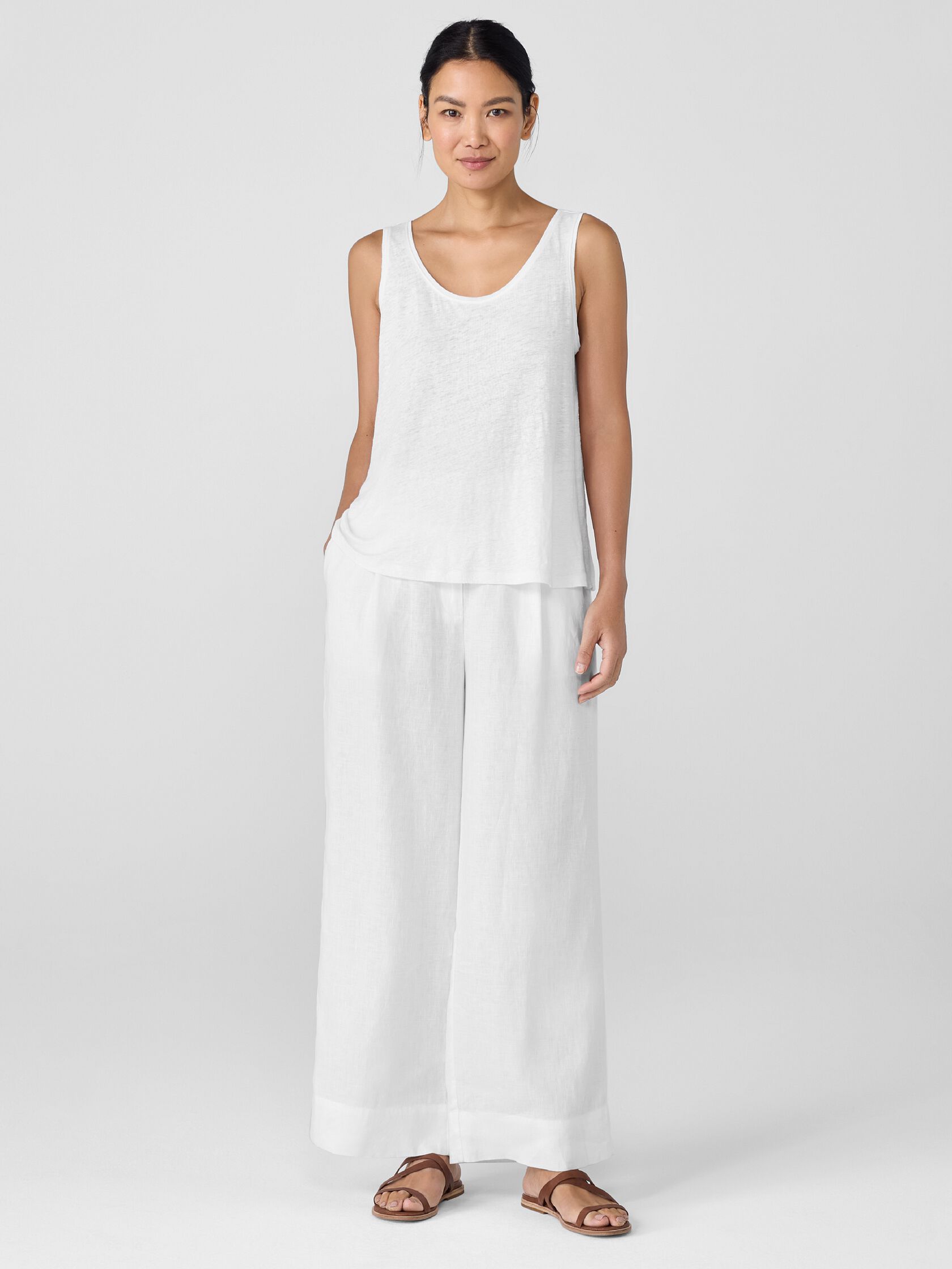 Organic Linen Jersey Scoop Neck Tank