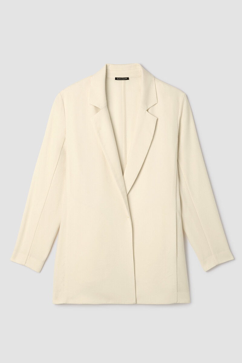 Stretch Wool Crepe Long Blazer Stretch Wool Crepe Long Blazer