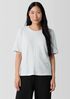 Organic Cotton Jacquard Crew Neck Top