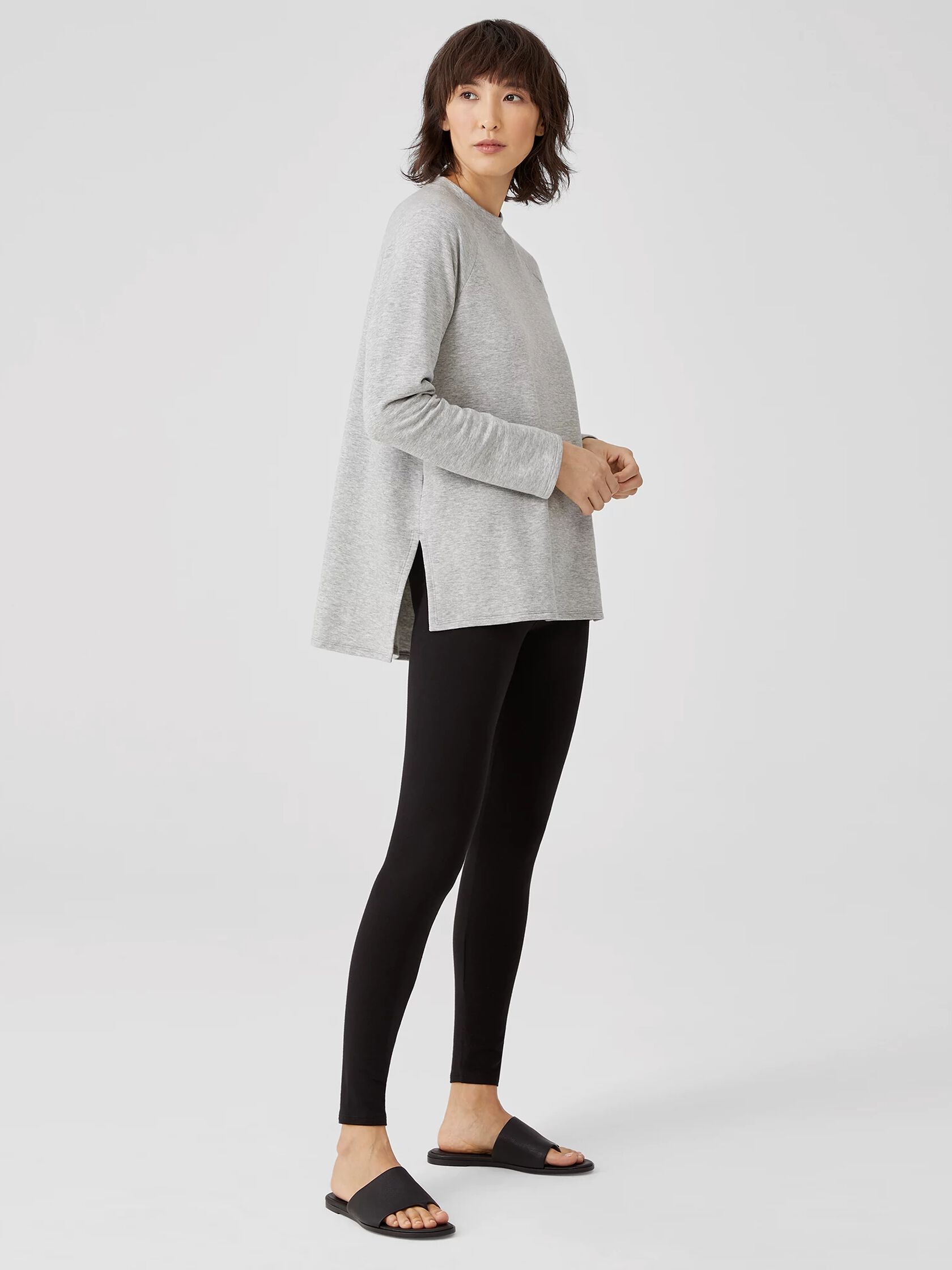 Cozy Brushed Terry Hug Raglan-Sleeve Top