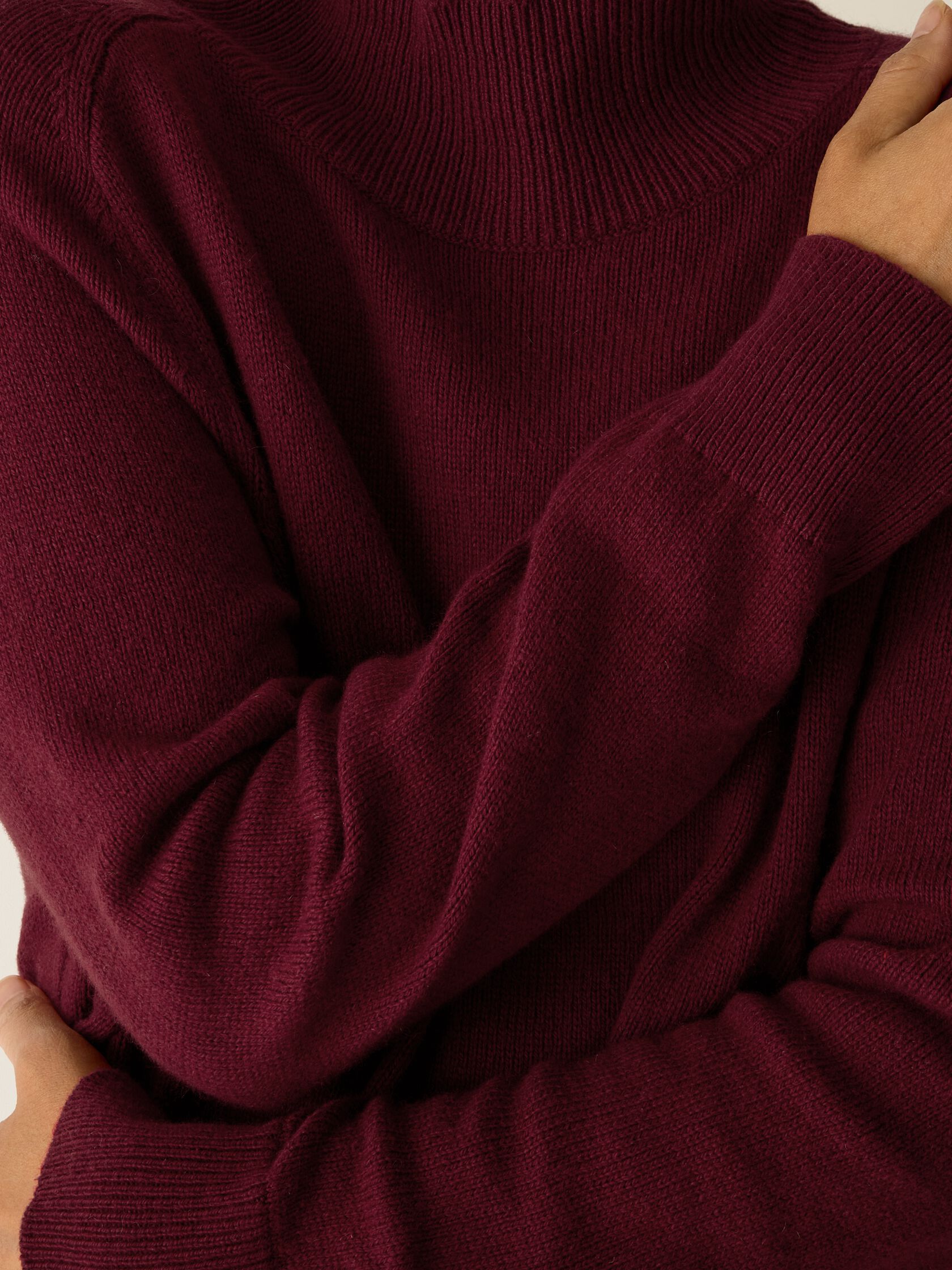 Cotton & Recycled Cashmere Turtleneck Long Top