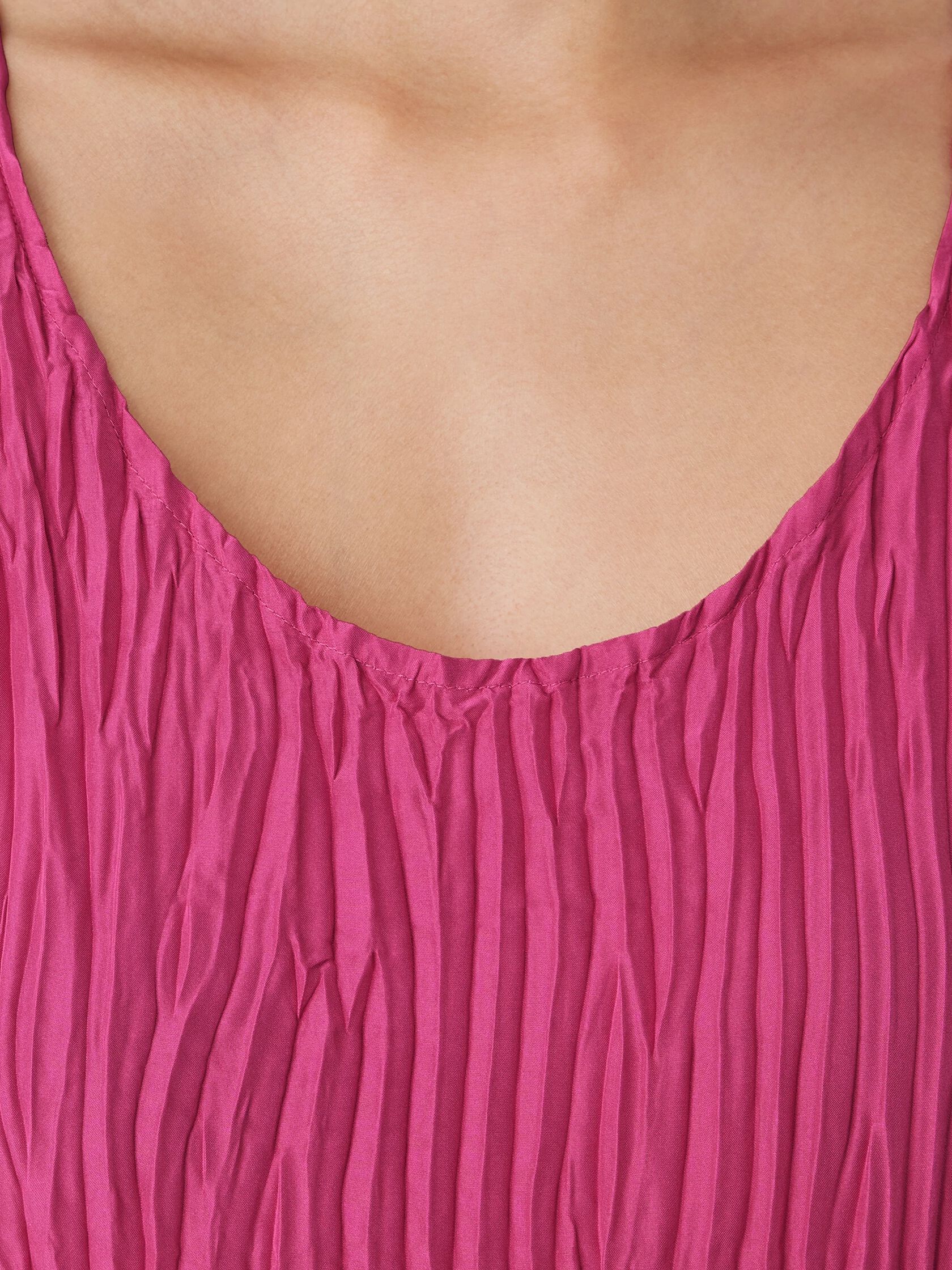 Crushed Silk Tiered Dress